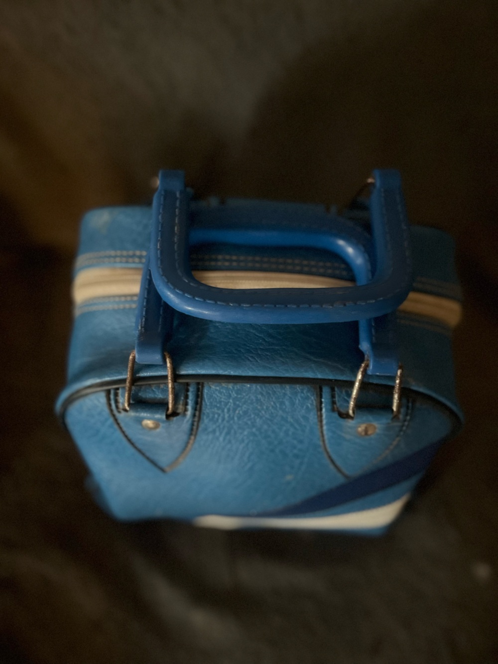Vintage Blue Retro Bowling Bag - Picture 2 of 4